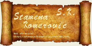 Stamena Komerović vizit kartica